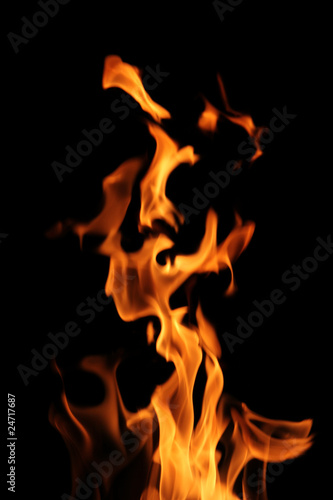 Fire on black background © Jag_cz
