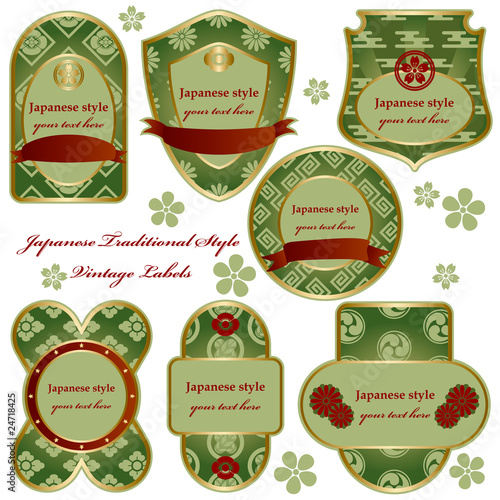 Japanese Traditional Labels set
