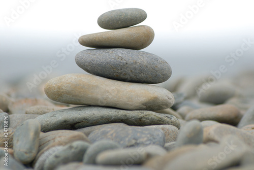 Stack of pebbles on beach