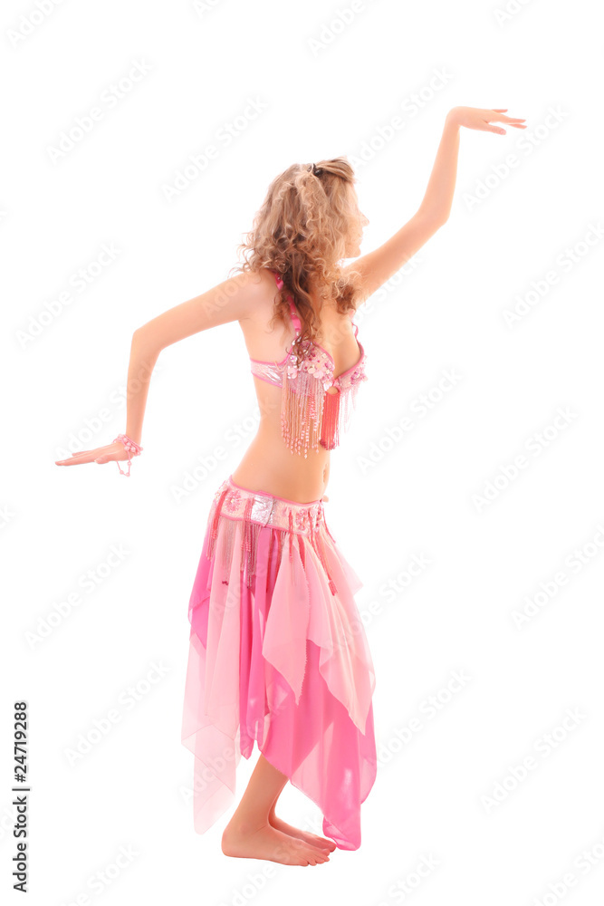 Belly dancer isolated on a white background