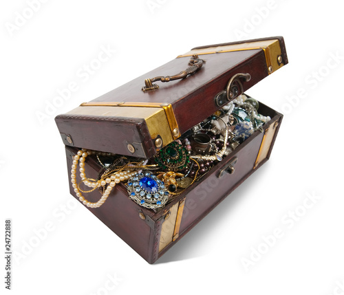 Treasure chest over white