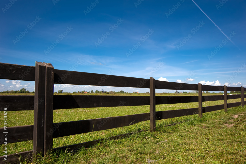 Wooden Fence Under Blue Sky,Adobe RGB Colorspace Wooden Fence Under Blue Sky,Adobe RGB Colorspace