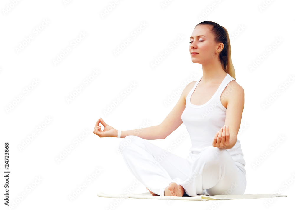 Young beautiful women in white, relaxation on the sunny tropical Young beautiful women in white, relaxation on the sunny tropical