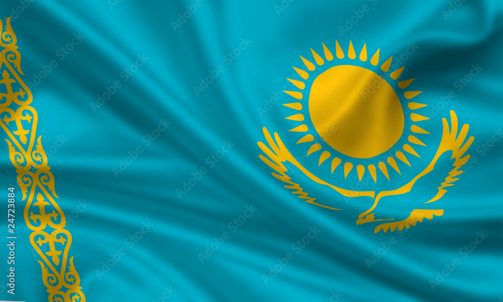 Flag of Kazakhstan Kasachstan Fahne Flagge Stock-Illustration