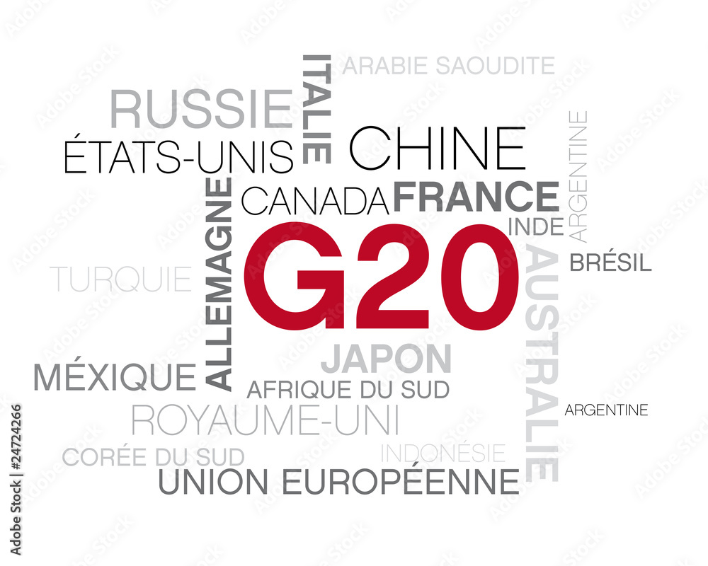 G20, mots et texte image sur le thème du G20 G20, mots et texte image sur le thème du G20