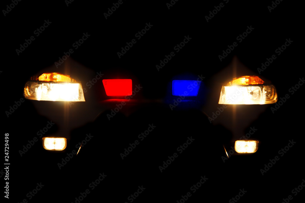 bright headlights of police car bright headlights of police car