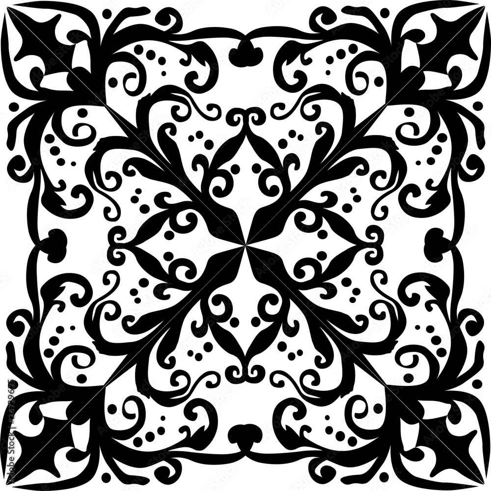 black simple square curled design black simple square curled design