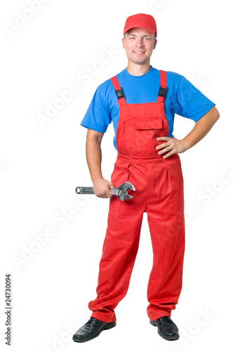 full-length figure of repairman worker