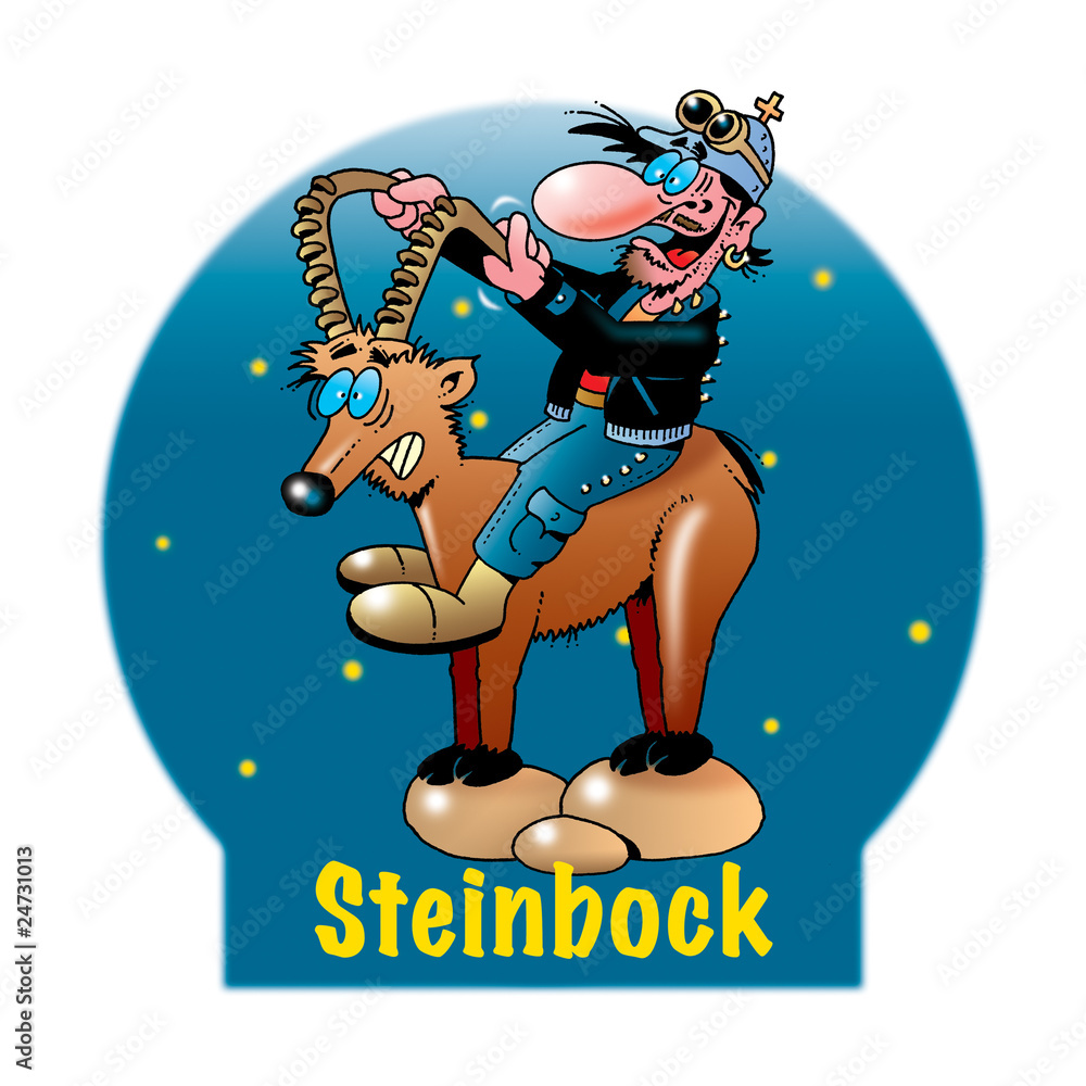 Lustige Sternzeichen Steinbock StockIllustration Adobe Stock