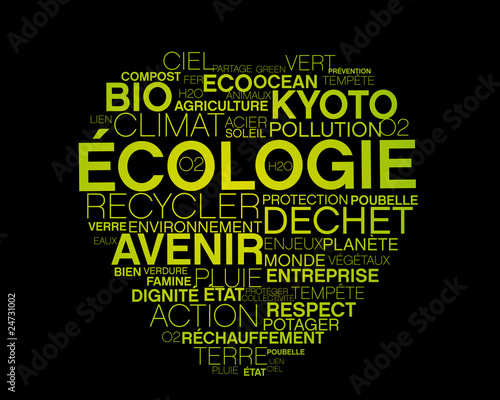 écologie, mots image sur le thème de l'écologie et recyclé