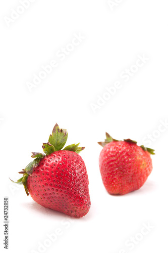 Two Fresh Ripe Strawberries