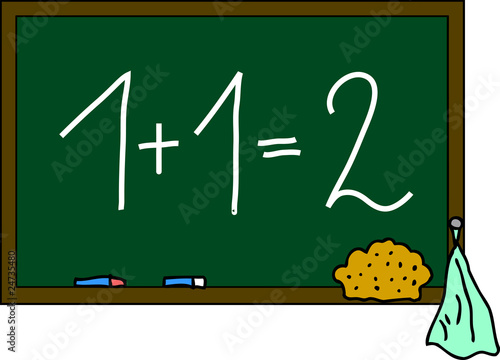 Schultafel 1+1=2
