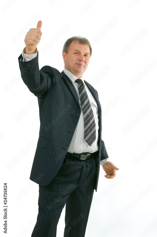 busnessman with thumbs up