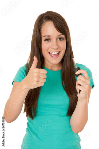 Fototapeta New car - thumbs up