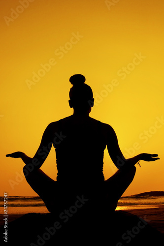 Seated yoga pose silhouette