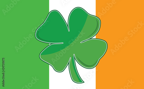 Irish Leafs clover flag / vector