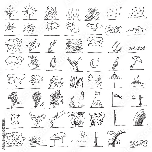 weather hand draw element vector