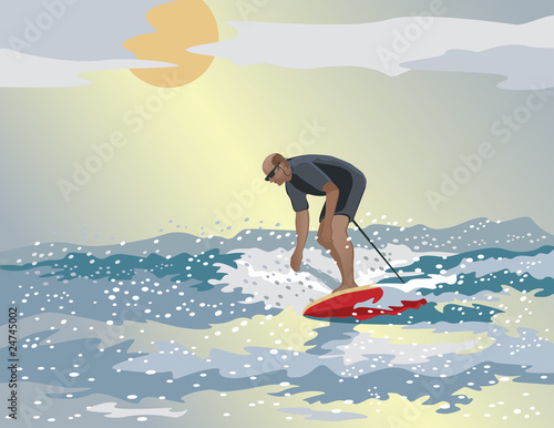 Middle-Aged Surfer