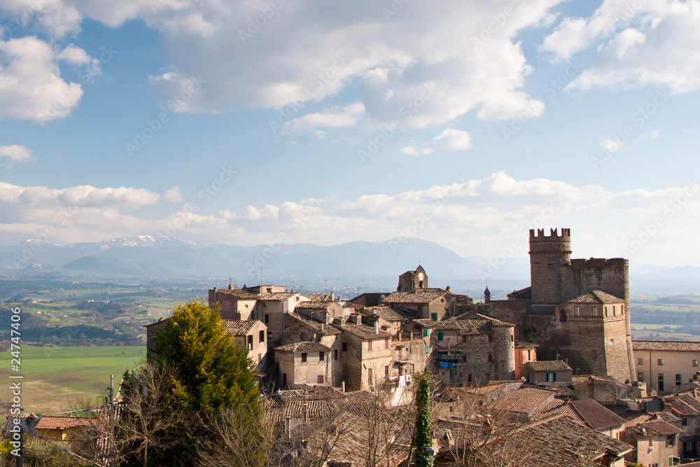 View of Nazzano and Tiber valley, Lazio - Italy