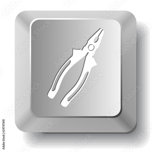 Combination pliers. Vector computer key.