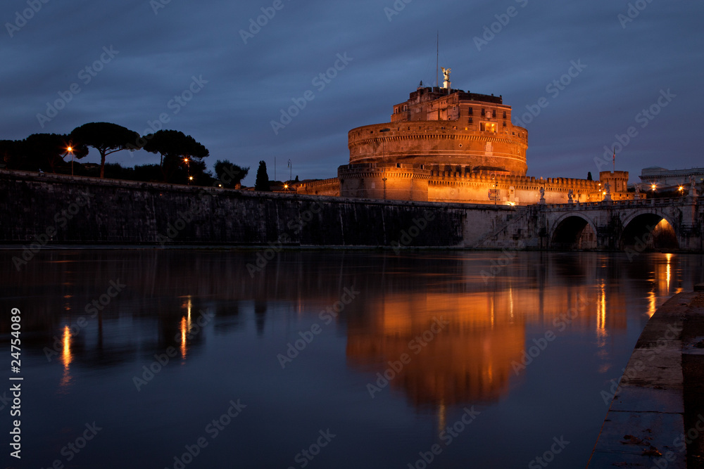 Reflection of Castel Sant'Angelo, Rome - Italy