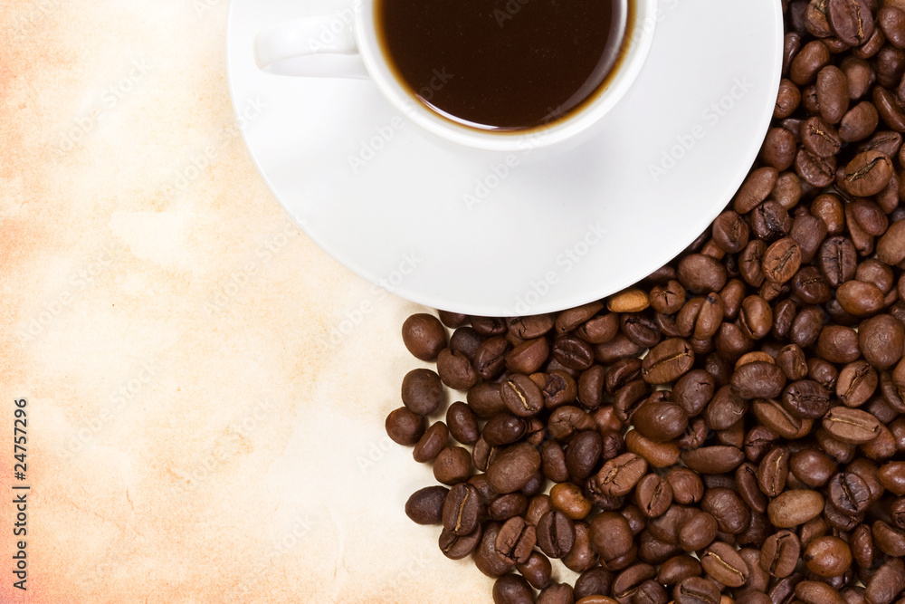 Fototapeta premium white ceramic cup full of coffee