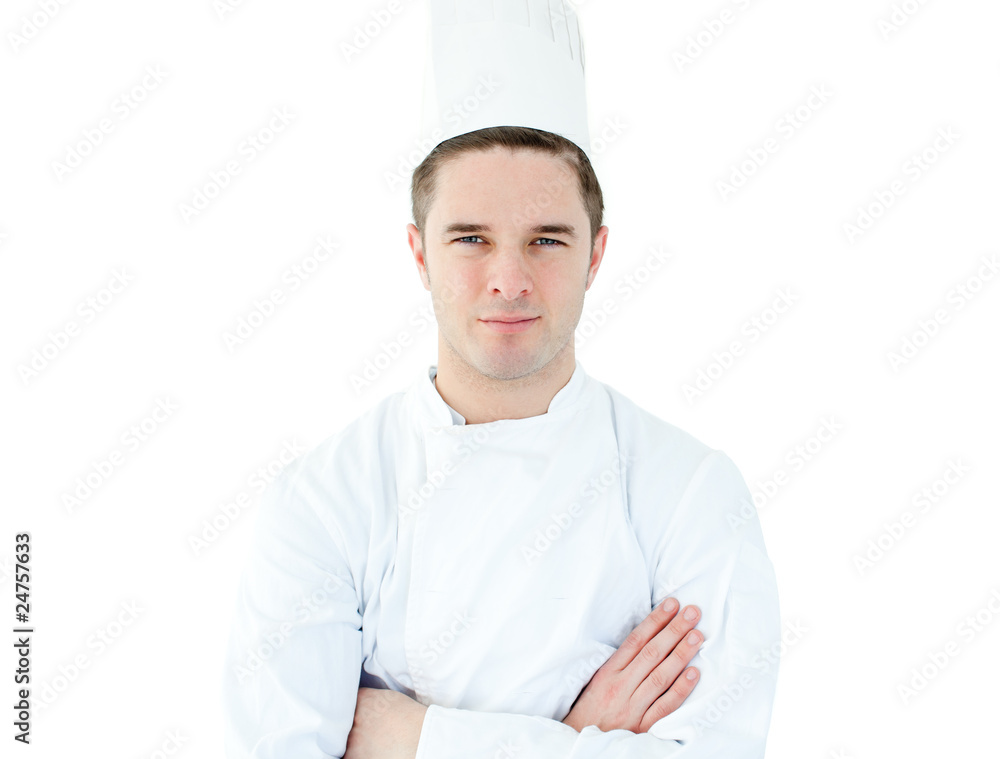 Attractive young chef with folded arms Attractive young chef with folded arms