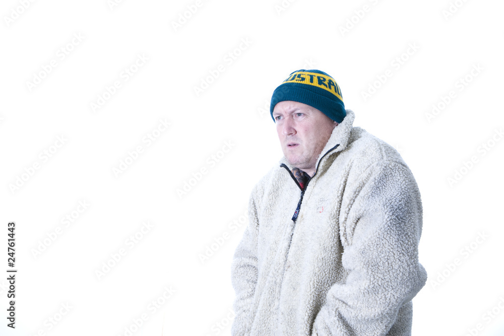 man in winter coat and hat