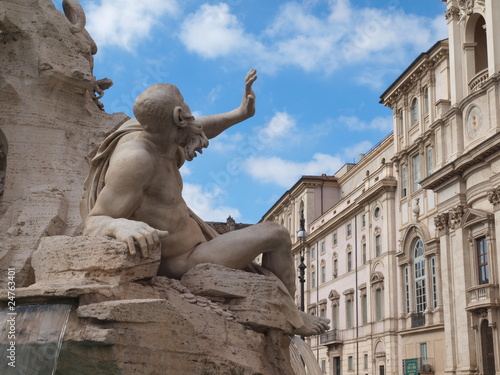 Fountain of the Four Rivers in Piazza Navona, Rome