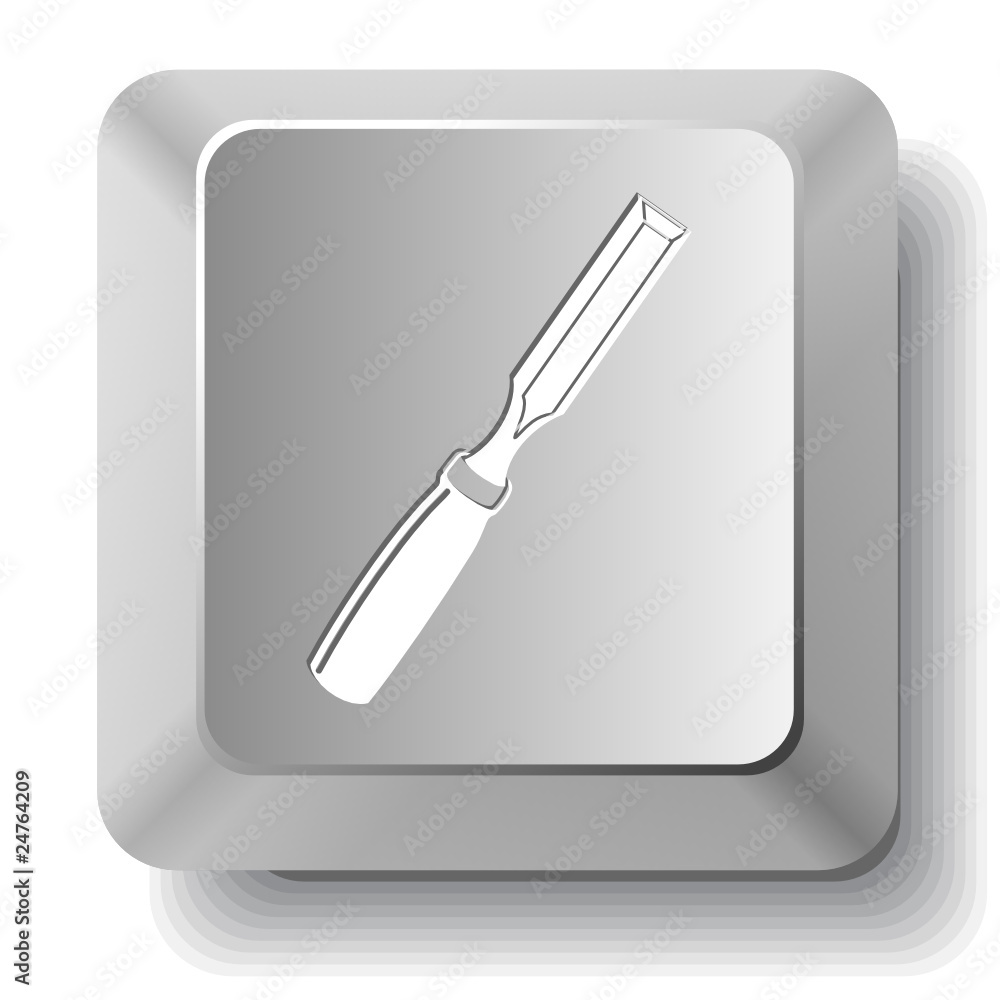 Chisel. Vector computer key. Chisel. Vector computer key.