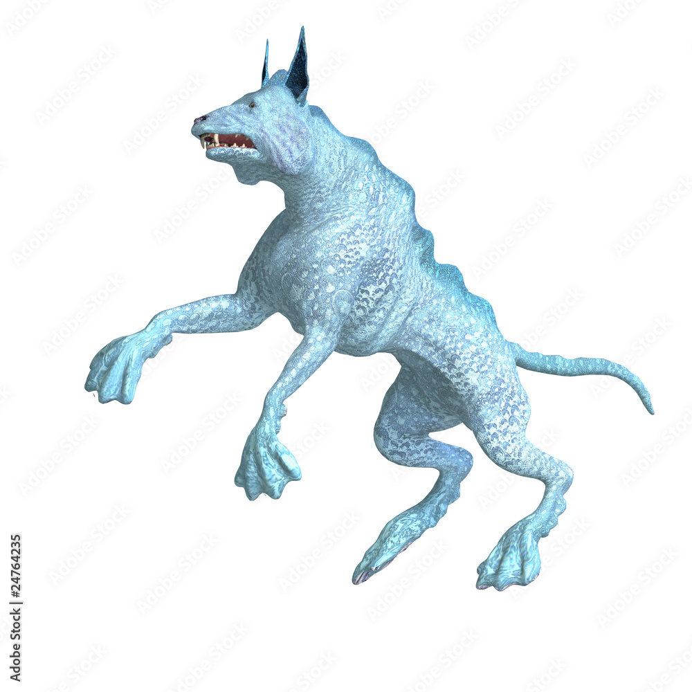 Fototapeta premium bizarre alien dog.3D rendering with clipping path and shadow ove
