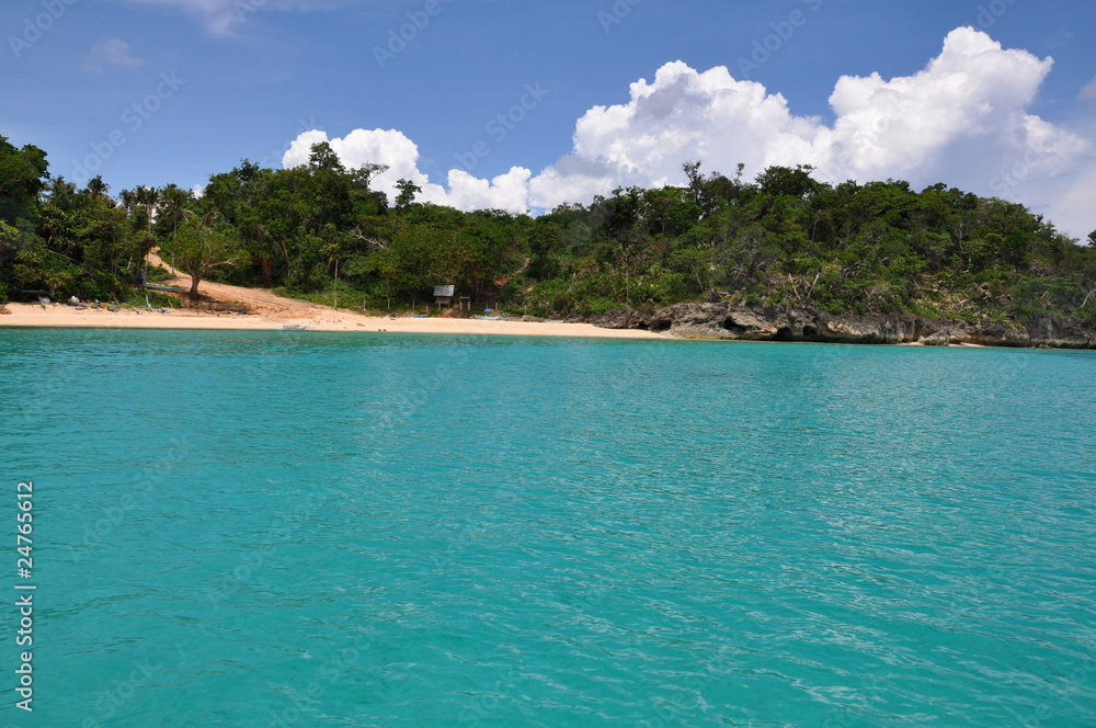 Beautiful turquoise sea in Boracay