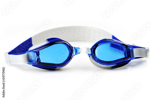 blue swim goggles