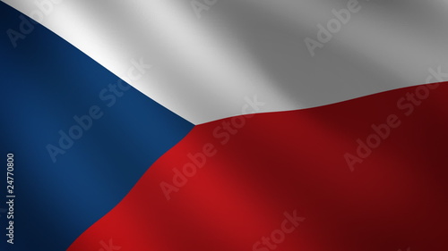 Bandera de República Checa ondulante al viento. Bucle continuo photo