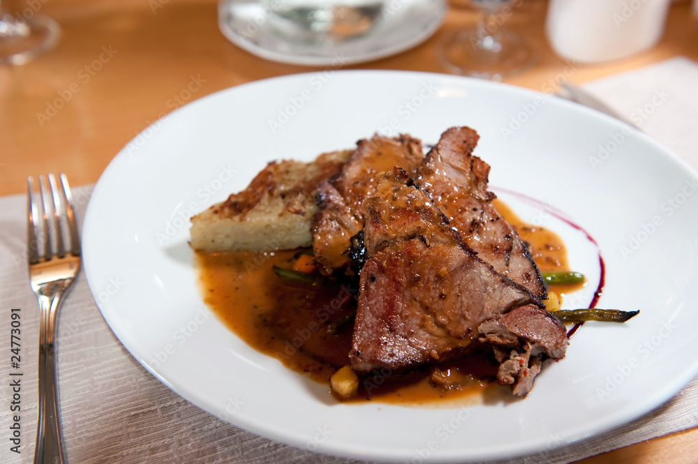 glazed duck breast with cream sauce and fresh vegetable glazed duck breast with cream sauce and fresh vegetable
