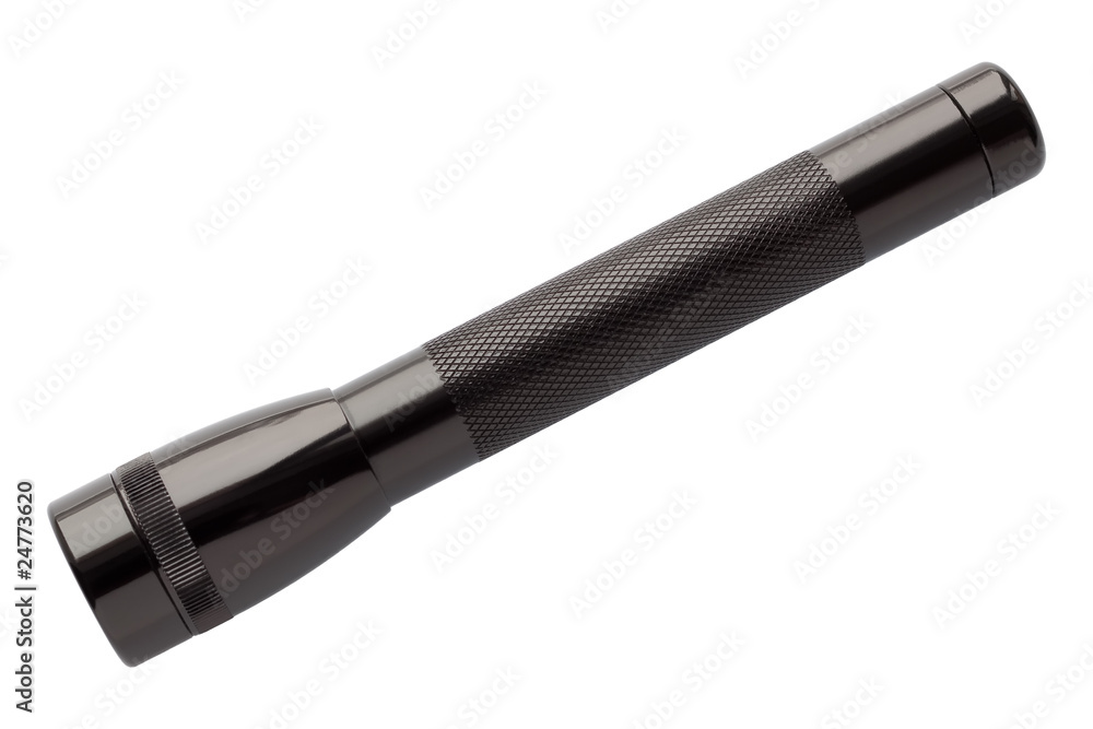 Black isolated flashlight Black isolated flashlight