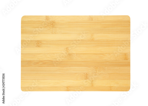 Bamboo chopping board isolated on white background