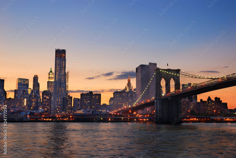 Naklejka premium Panoramę Manhattanu w Nowym Jorku