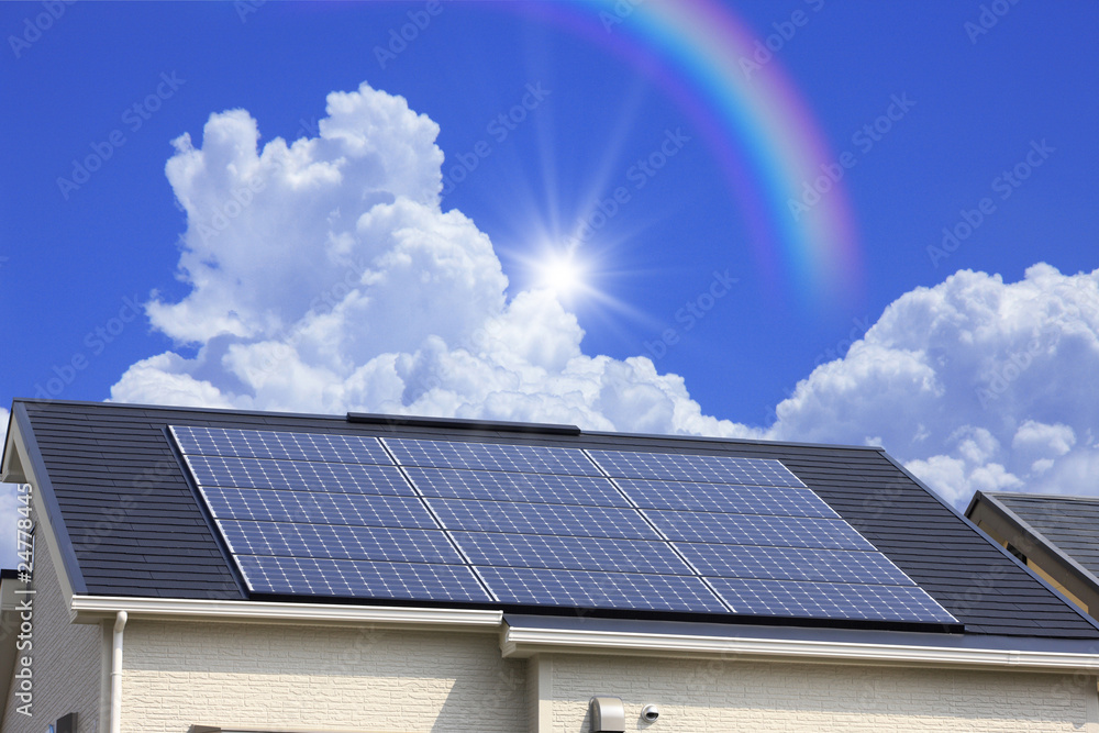 Fototapeta premium ソーラーパネルの家