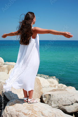 Woman relaxing on the beach