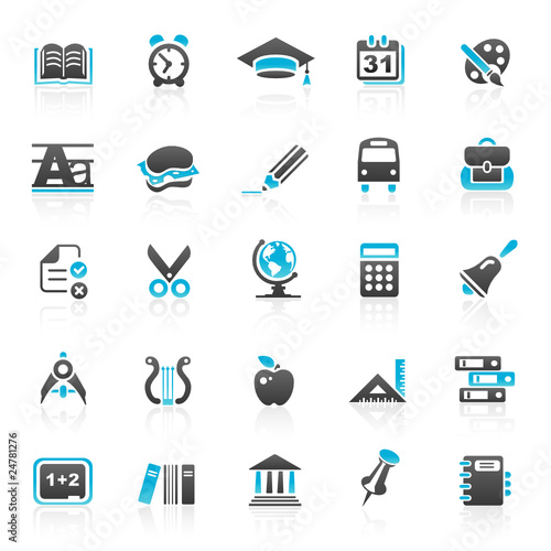blue education icons - set 5