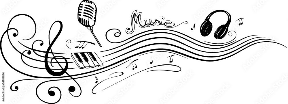 Musik, Musiknote, Noten, Notenschlüssel, schwarz Musik, Musiknote, Noten, Notenschlüssel, schwarz
