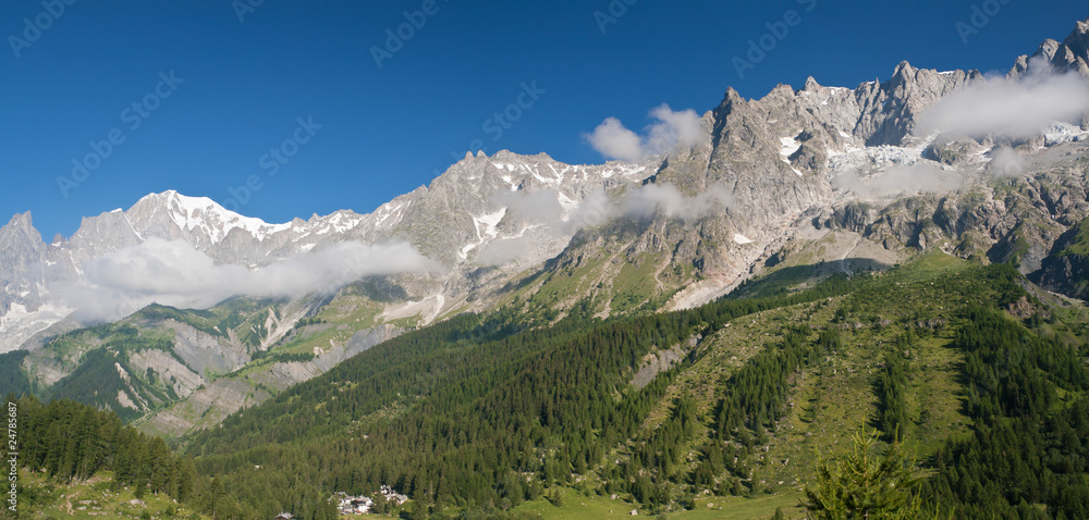 Ferret valley with mont Blanc