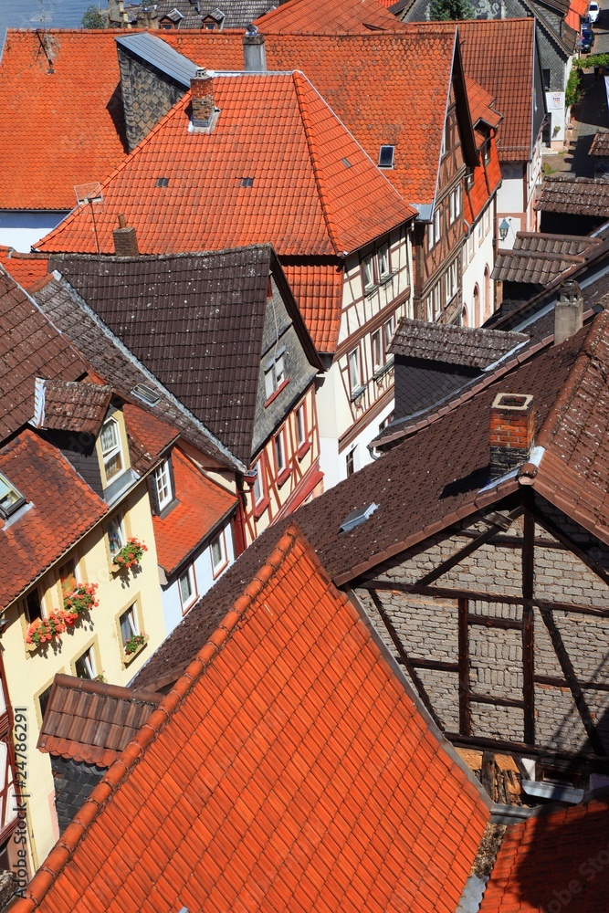 Dächer Kleinstadt Altstadt Franken Deutschland Dächer Kleinstadt Altstadt Franken Deutschland