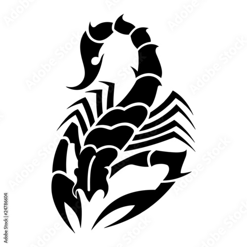 tattoo black scorpion with vile paws