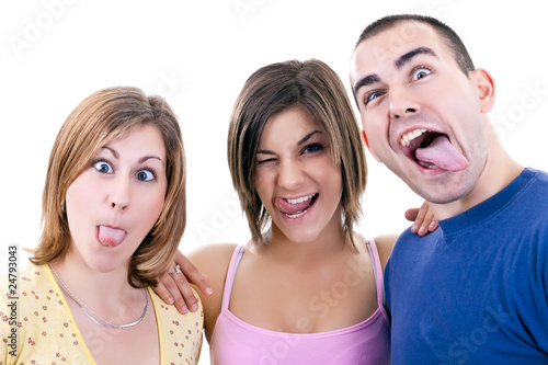 young people making silly faces