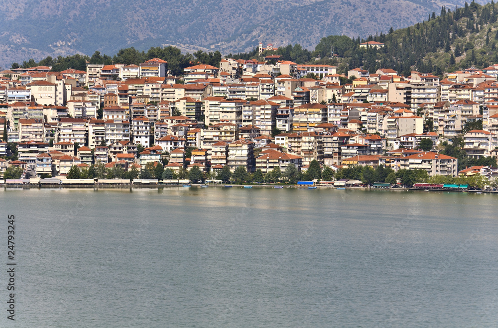 Kastoria traditional old city by the lake at Greece