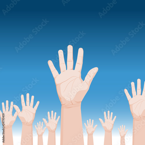 Crowd Raising Hands