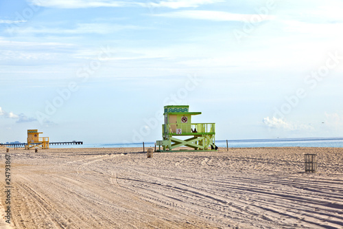Wallpaper Mural wooden Art Deco Baywatch Huts at the beach Torontodigital.ca