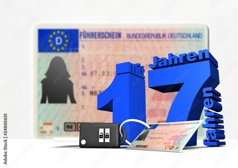 Führerschein mit 17 Jahre StockIllustration Adobe Stock